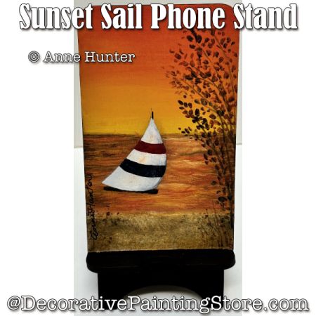 Sunset Sail Phone Stand Painting Pattern PDF Download - Anne Hunter